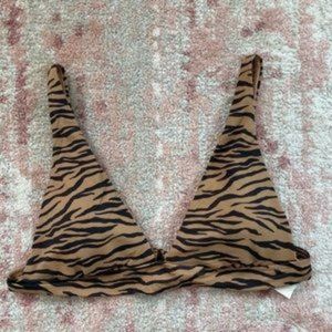 NW Aerie Zebra Print Bikini Top L